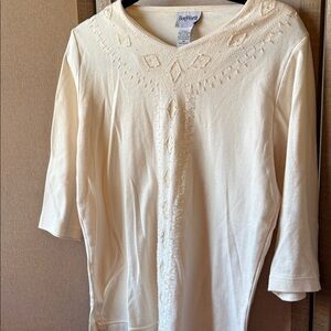 Bonworth Cream Embellished Blouse xs